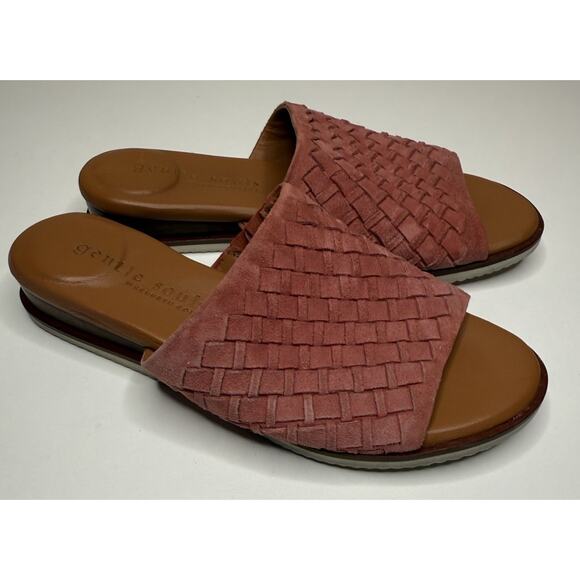 Gentle Souls by Kenneth Cole Angie Wedge Womens 7 Pink Leather Slip On Sandals - Picture 3 of 9